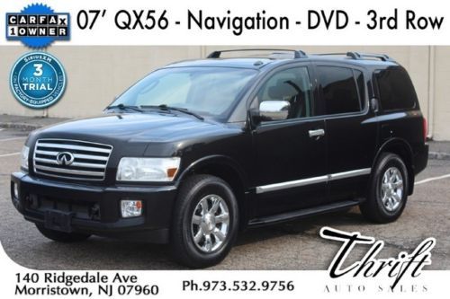 07 qx 56 navigation dvd 3rd row awd warranty mint!!