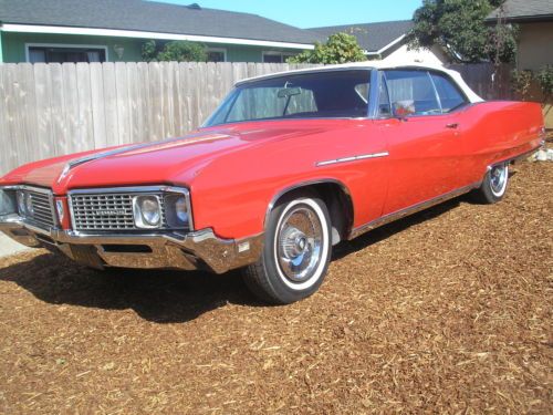 1968 buick electra 225 7.0l red,convertable,white walls all excellent