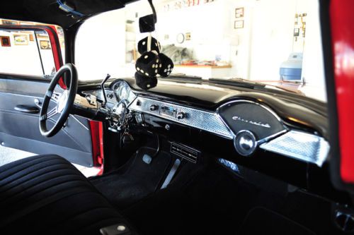 Restored 1955 Chevy 210 Post 2DR 56 57 StreetRod 350/350 AC PDB Tilt PS Posi, image 4