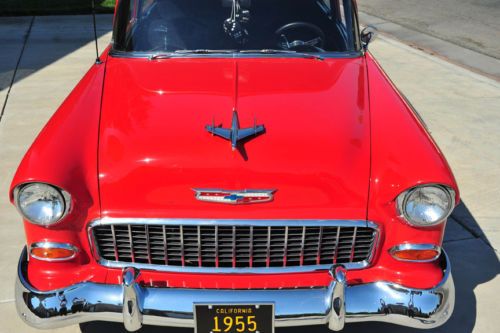 Restored 1955 Chevy 210 Post 2DR 56 57 StreetRod 350/350 AC PDB Tilt PS Posi, image 9