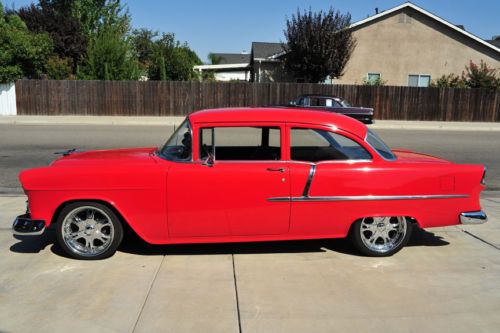 Restored 1955 Chevy 210 Post 2DR 56 57 StreetRod 350/350 AC PDB Tilt PS Posi, image 16