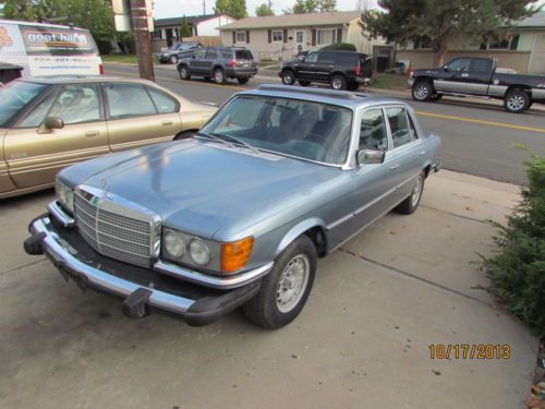 450 sel metalic blue exterior blue leather interior sun roof