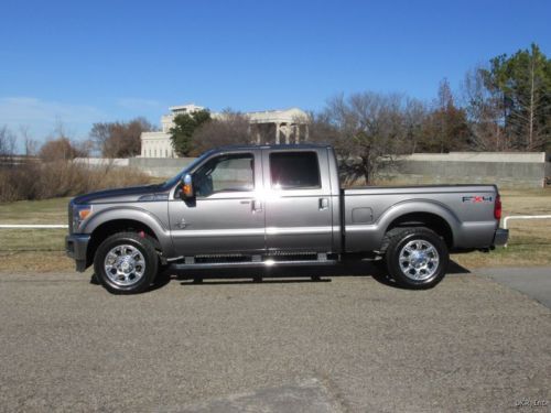 2011 f250 crew cab lariat 4x4 fx4 6.7l v8 diesel 93k swb lthr 20&#039;s immac