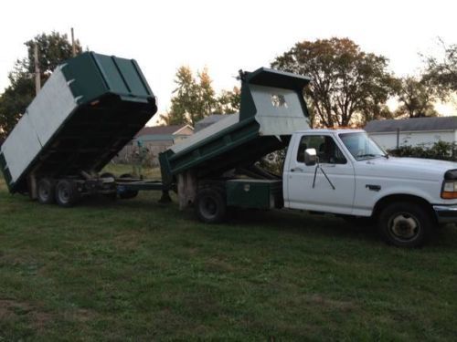 1996 ford f350 diesel dump truck with custom 2011 20yard dump trailer