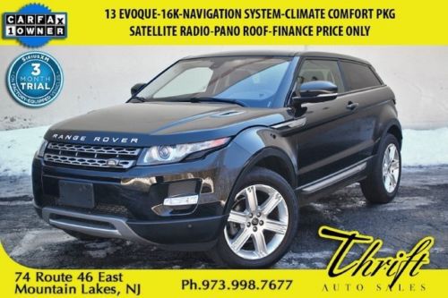 13 evoque-16k-navigation system-climate comfort pkg-satellite radio-pano roof