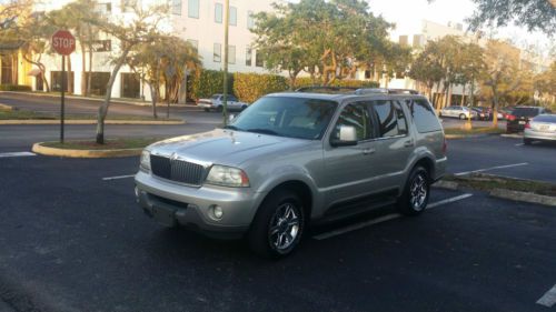 Silver 2003 lincoln aviator luxury sport utility 4-door 4.6l dvd no reserve