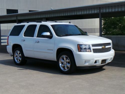 2007 chevrolet tahoe lt white tan leather 3rd row navigation nav gps chrome rims