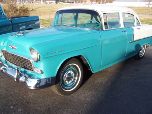 1955 chevy bel-air 4-door turquoise/white