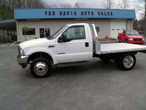 Rare ford regular-cab aluminum flatbed f-450 4x4 7.3 liter diesel low mileage