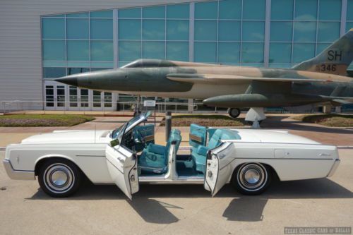 1966 lincoln continental convertible classic - white &amp; original aqua interior
