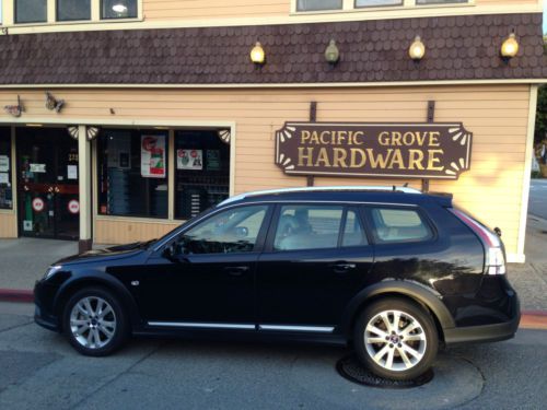 Saab 93x sportcombi wagon 2010 black all wheel drive, sunroof, white lthr heated