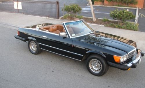 Beautiful california 1976 mercedes 450sl black roadster great driver