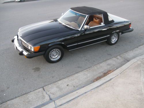 BEAUTIFUL CALIFORNIA 1976 MERCEDES 450SL BLACK ROADSTER GREAT DRIVER, image 8