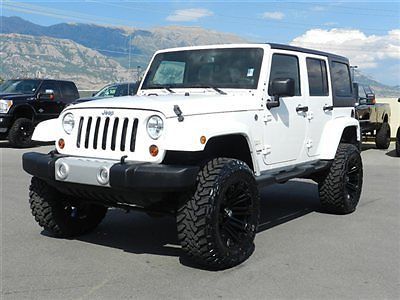 Jeep wrangler unlimited sahara 4x4 hard top custom new lift wheels tires auto