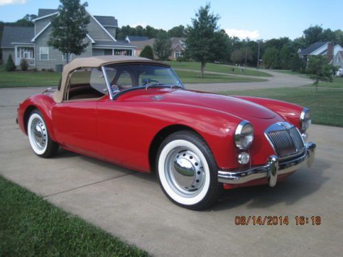 1960 mga roadsteer frame off restoration red and tan same owner sense 1973