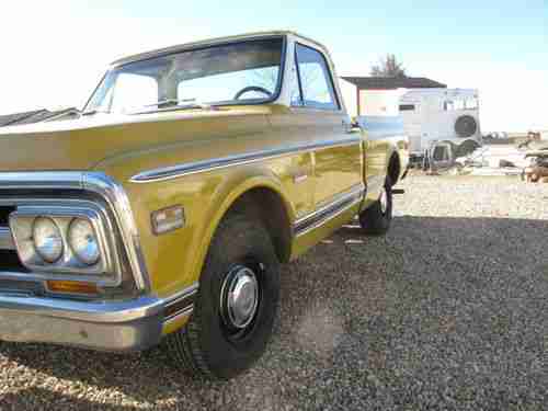 1971 C10 GMC Sierra Grande Shortbed Ochre  western short bed clean patina swb, image 4