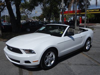 Ford mustang convertible white automatic 3.7l v6 engine american car