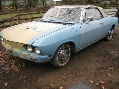 1968 corvair monza convertible, 110 hp auto, 77,100 mi, runs, drives, restore