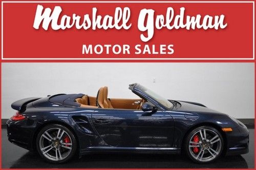 2010 porsche 997 twin turbo cabriolet dark blue/brown natural pdk only 11900 mi.