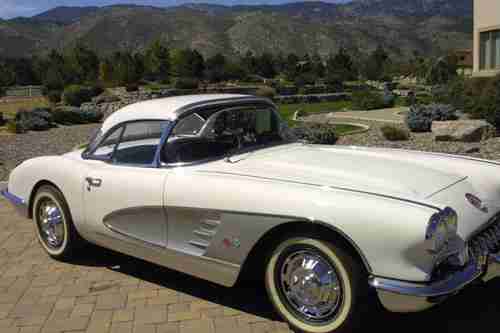 1960 corvette, both tops, erwin white / w gray inserts,.zz430, 4 speed, US $64,000.00, image 3