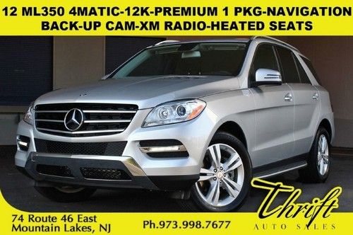 12 ml350 4matic-12k-premium 1 pkg-navigation-back-up cam-xm radio-heated seats