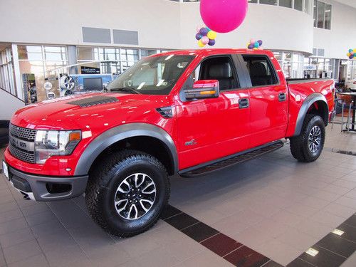 2013 ford f-150 raptor svt 6.2l luxury package race red fox shox joe281-323-3305