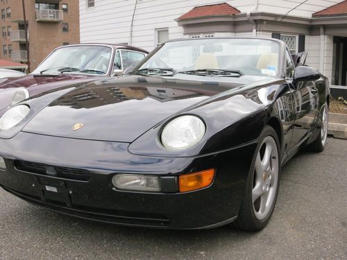 1994 porsche 968 cabriolet - black/tan, 6-speed, 18" wheels, heated seats, navi