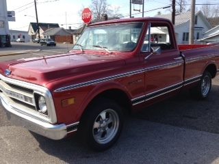 1969 chevy c10 custom short bed    toreador red metallic