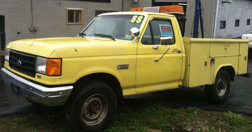 1988 FORD F250 UTILITY TRUCK READING BODY 2WD 71K, image 2