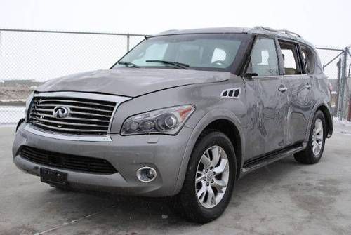2012 infiniti qx56 4wd damaged salvage runs!! only 14k miles loaded good airbags