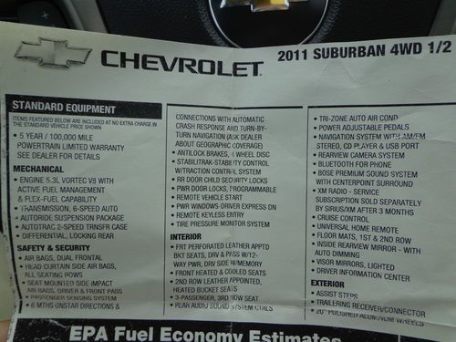 2011 CHEVROLET SUBURBAN 1500 LTZ 4X4 5.3L V8 NAVIGATION REAR DVD/TV CAMERA VIDEO, US $38,000.00, image 26
