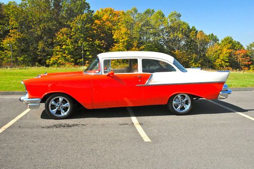 1957 CHEVROLET 150 Post with 350 crate engine. Complete frame on restoration!!, image 4