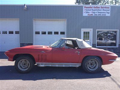 1966 chevrolet corvette convertible 390hp. original engine #s matching.