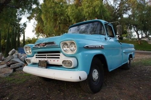 1959 chevrolet Apache 32 long bed california black plates commercial truck, US $34,494.99, image 10