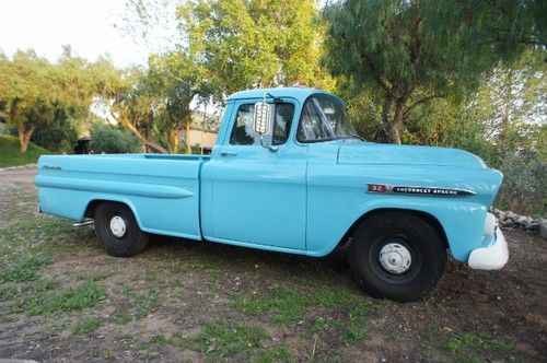 1959 chevrolet Apache 32 long bed california black plates commercial truck, US $34,494.99, image 19