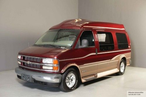 2000 chevrolet express mark iii custom conversion van hightop bed dvd tv leather