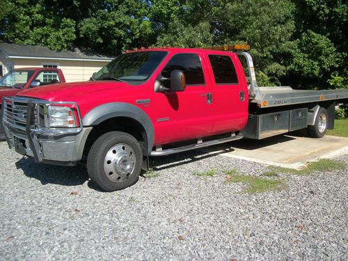 2006 ford f550 crew cab rollback tow truck jerr-dan alum 19' bed &amp; wheel lift