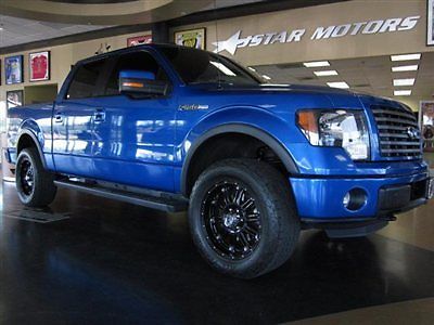 11 ford f150 ecoboost fx4 leather sun roof lifted rims tires blue