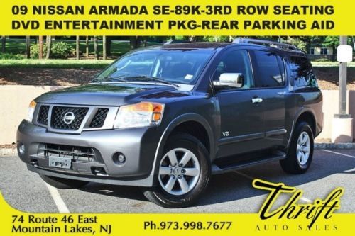 09 nissan armada se 89k 3rd row seating dvd entertainment pkg rear parking aid