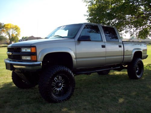 Rare 2000 chevrolet k2500 lt loaded 4x4 crew cab short bed 8&#034; lift 7.4 454ci