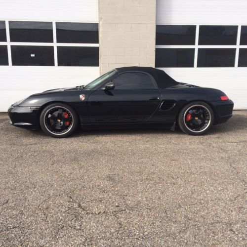 2003 porsche boxster s* no reserve! tri-blk, 6spd, xtras! runs/drives/looks 100%