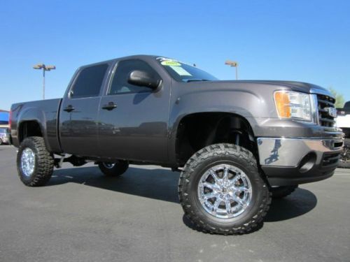 2010 gmc sierra sle crew cab 1500 4x4 lifted truck~zone off road lift~kmc wheels