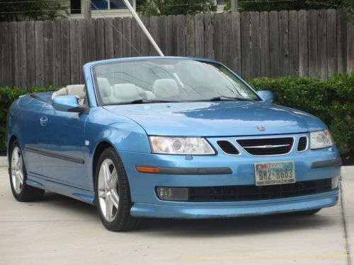 2006 saab 9-3 aero convertible 6 spd leather unique color combo low reserve!