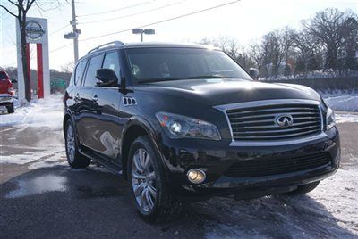 Pre-owned 2012 infinit qx56 4x4, theater pkg, nav, blk/blk, only 95 miles