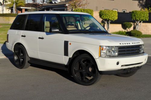 03 range rover hse fully loaded low miles rare white/tan nav 4x4 s/c 04 05 06 07