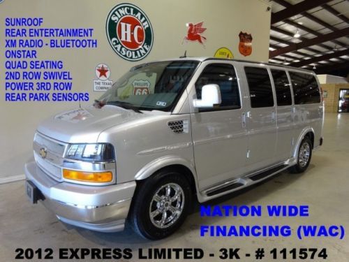 12 express van explorer limited se,sunroof,rear dvd,lth,chromewhls,3k,we finance