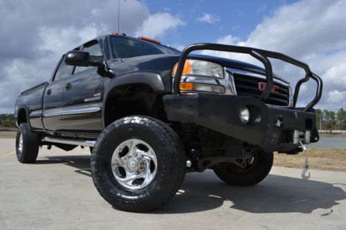 2004 gmc sierra 2500hd crew cab slt diesel 4x4 lift winch wheels