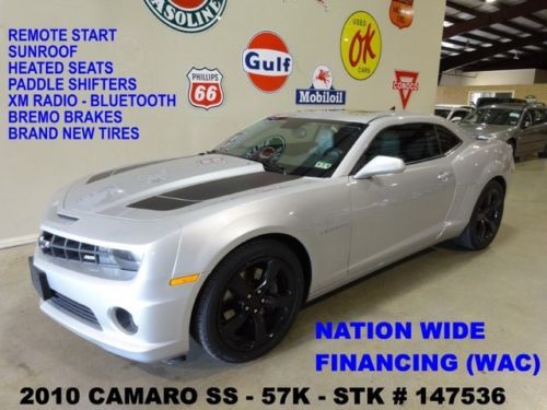 2010 camaro ss,auto,remote start,sunroof,htd lth,b/t,black whls,57k,we finance!!