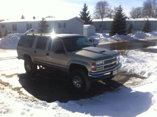 99 k2500 4x4 vortec 454 4l80e 180k,lifted,35s,steel cowl hood