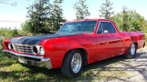 Viper red 67 malibu el camino factory a/c, p/s, tilt. no reserve !!